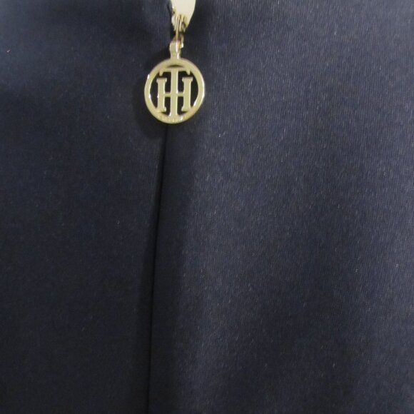 Tommy Hilfiger Black Dress Size 8 Yellow White Stripe Sleeveless Bodycon Pre-own - Picture 3 of 4